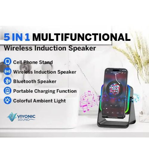 SoundStand Pro™ | Induction 5-in-1 Wireless Speaker, Phone Stand & Charger. One Device. Zero Clutter.