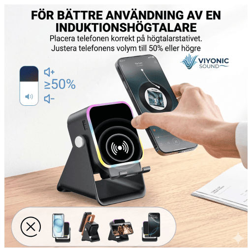 SoundStand Pro™ | Induktiv 5-i-1 trådlös högtalare, telefonhållare och laddare. En enhet. Noll röra.
