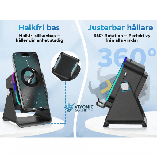 SoundStand Pro™ | Induktiv 5-i-1 trådlös högtalare, telefonhållare och laddare. En enhet. Noll röra.